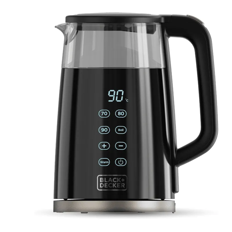 Black+Decker BXKE2206E Glass Electric Kettle, 1.7L, 7 Temperature Levels