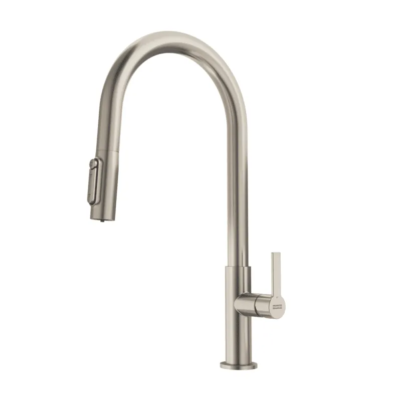 Franke Maris Slim Clear WaterJ Pull Out 3 Way Kitchen Mixer, Single Lever, Brushed Stainless Steel