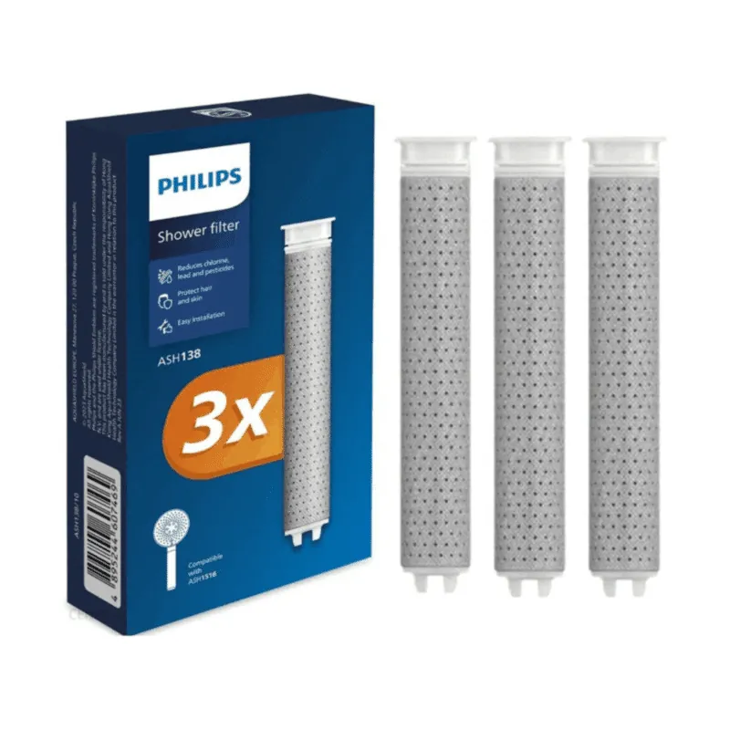 Philips ASH138/10 Shower Filter Cartridge for Philips Shower Head Filter, ACF Filter, Pack of 3