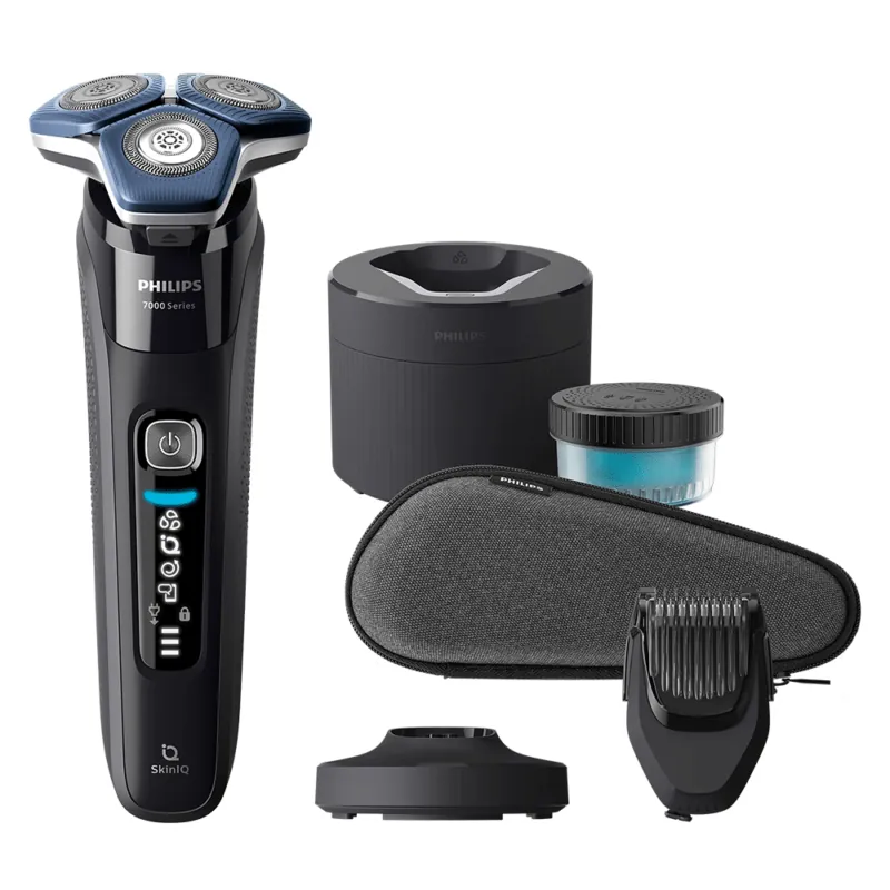 Philips Wet & Dry 7000 Electric Shaver, 60Min Runtime, Quick Clean Pod, GroomTribe App