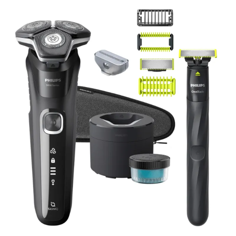 Philips Series 5000 Wet & Dry Electric Shaver + OneBlade Electric Shaver, Face & Body