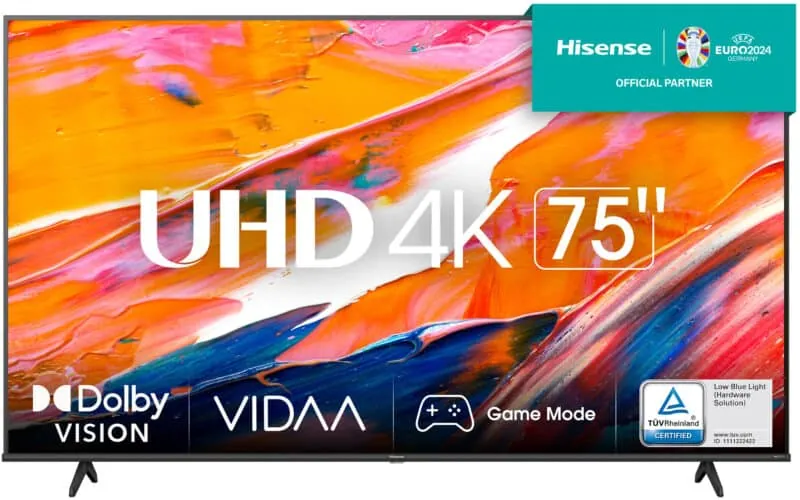 Hisense 75A6K 75″ 4K Ultra HD Wi-Fi Smart TV