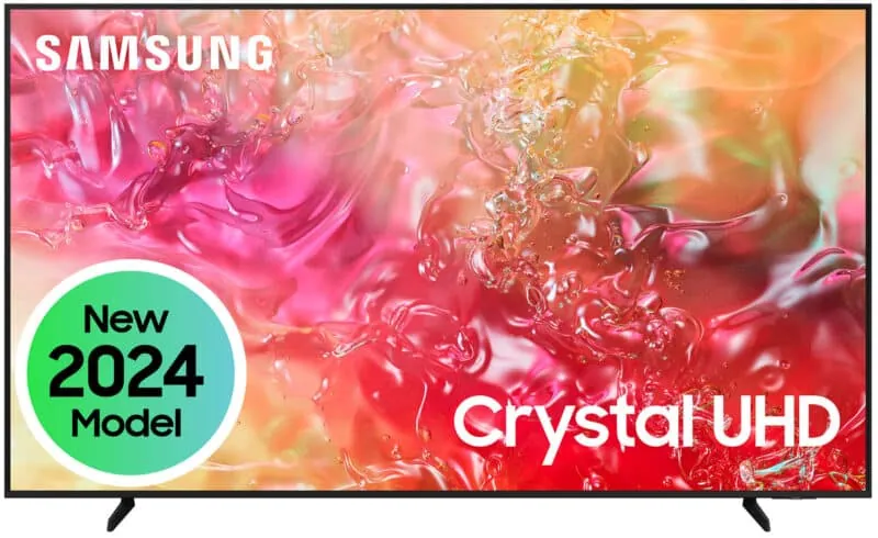 Samsung TV Crystal UHD 4K 75” UE75DU7170UXZT Smart TV Wi-Fi Black 2024, Crystal 4K Processor, 4K Upscaling, Slim Look Design, OTS Lite