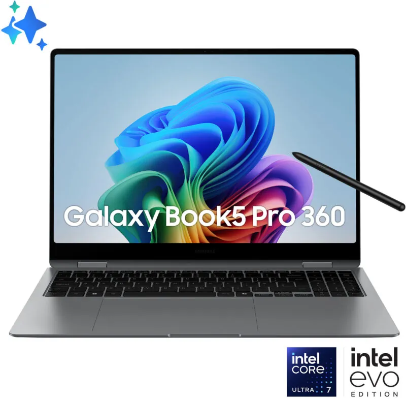 Samsung Galaxy Book5 Pro 360 (16″, Core Ultra 7, 16GB/512GB) 2-in-1 Laptop, Copilot+ PC Win11 Home