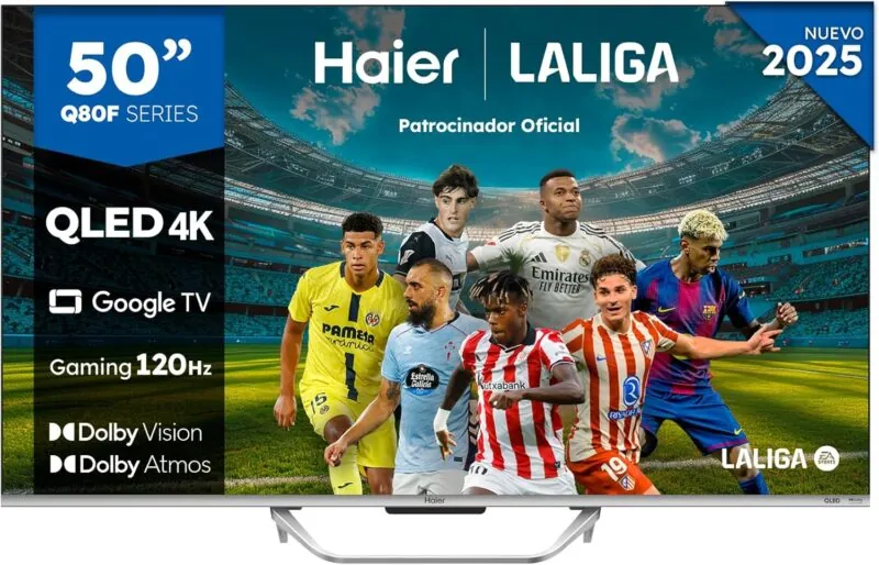 Haier H50Q80FUX 50″ QLED 4K Ultra HD Smart TV Wi-Fi Google TV