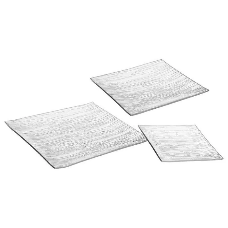 18 Piece Table Service Plates, Ribbed Glass – 77077