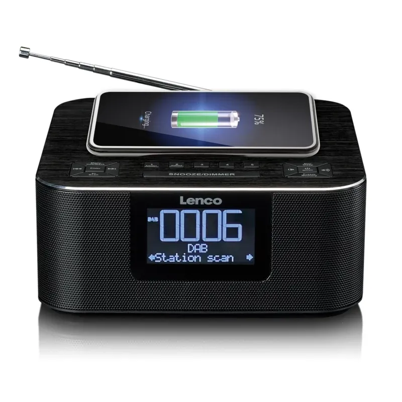 Lenco DAB+/ FM Clock Radio & Wireless Charging