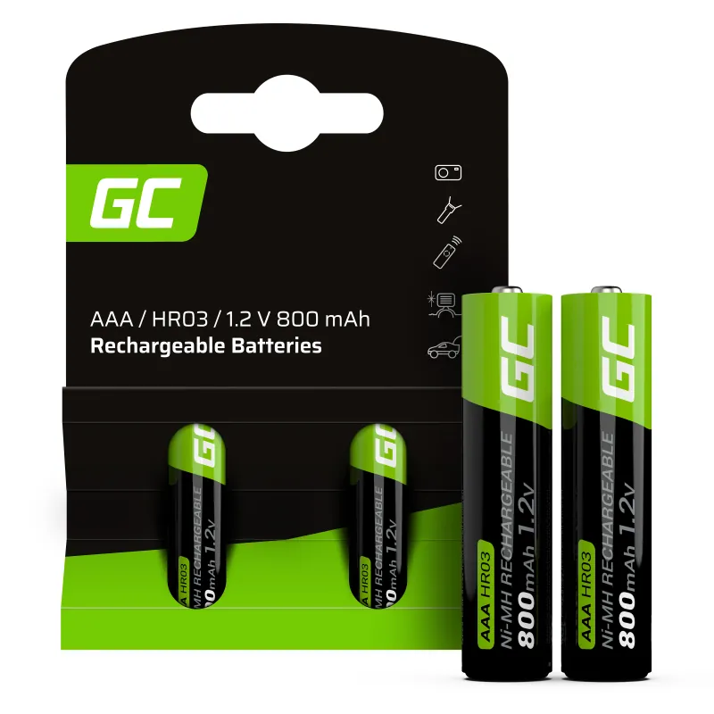 Green Cell Rechargeable 800 mAh Batteries AAA