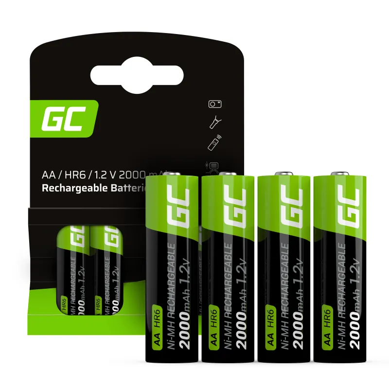 Green Cell Rechargeable 2000 mAh Batteries AA