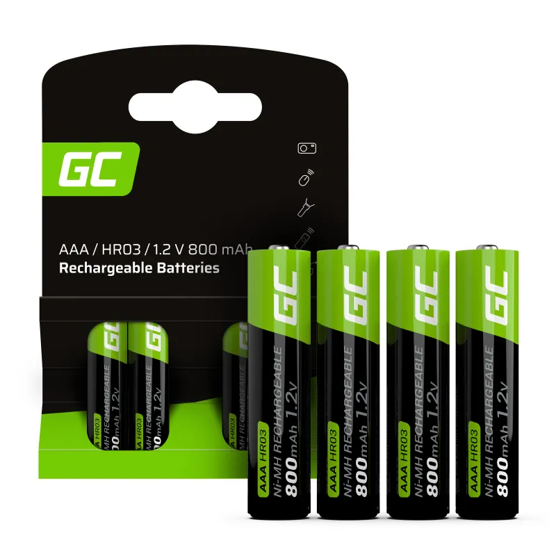 Green Cell Rechargeable 800 mAh Batteries AAA