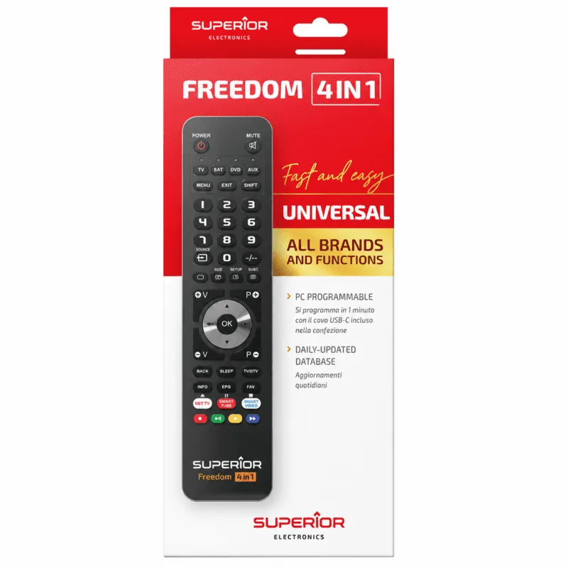 Superior Freedom 4-in-1 Universal Programable TV Remote Control